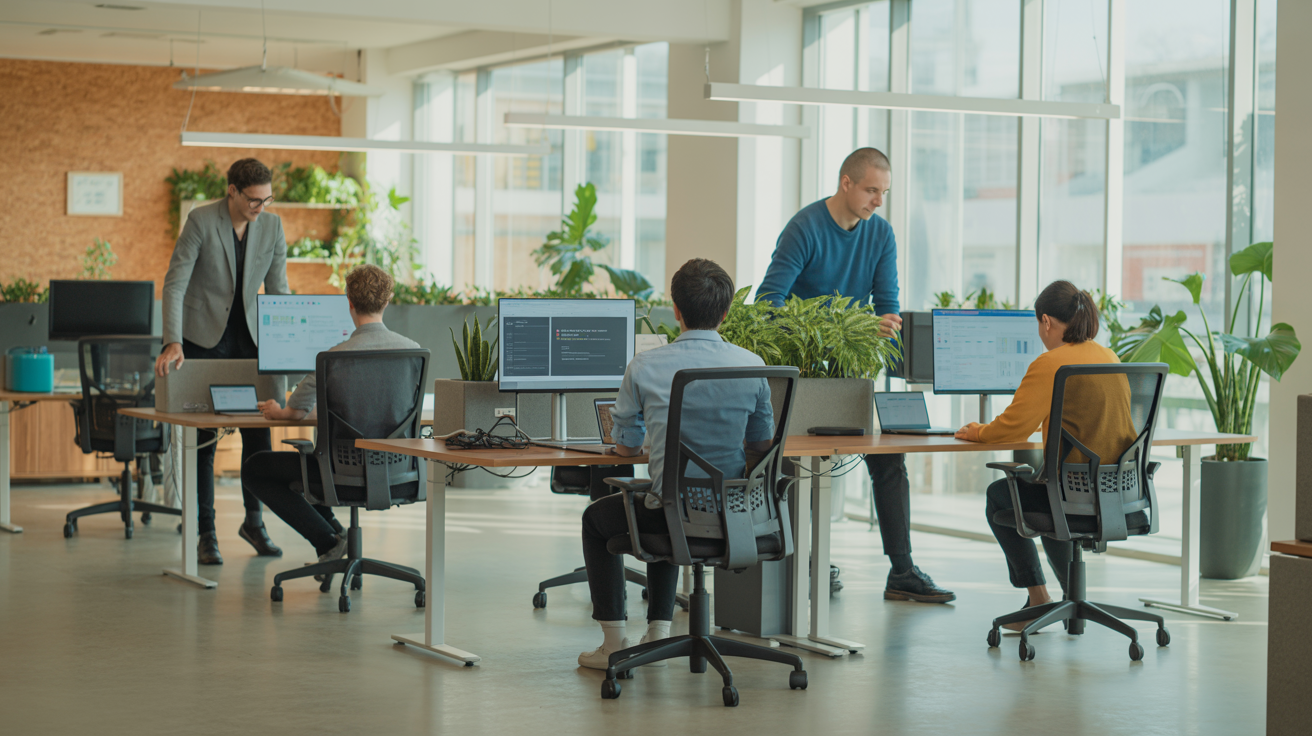 Diverse Enroll Ops AI team collaborating in modern office