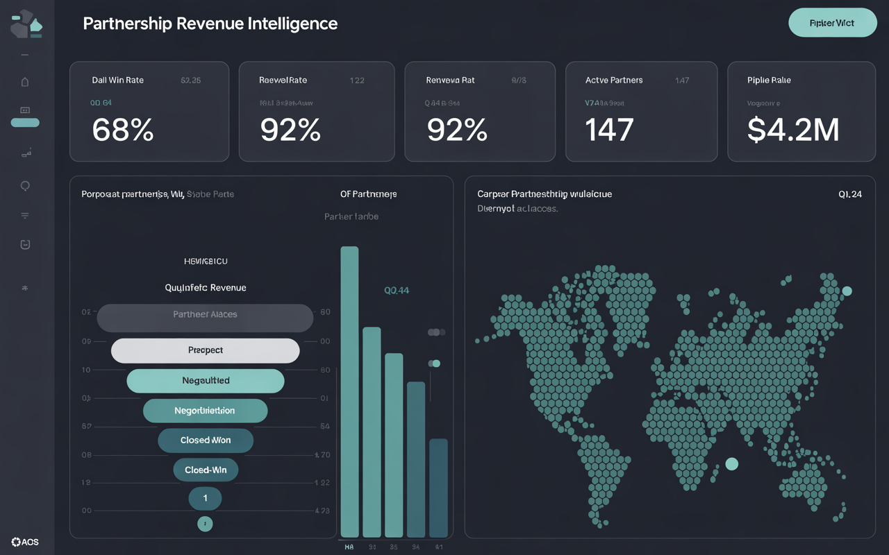 Enterprise Partnerships analytics dashboard showing charts, graphs, and key performance metrics